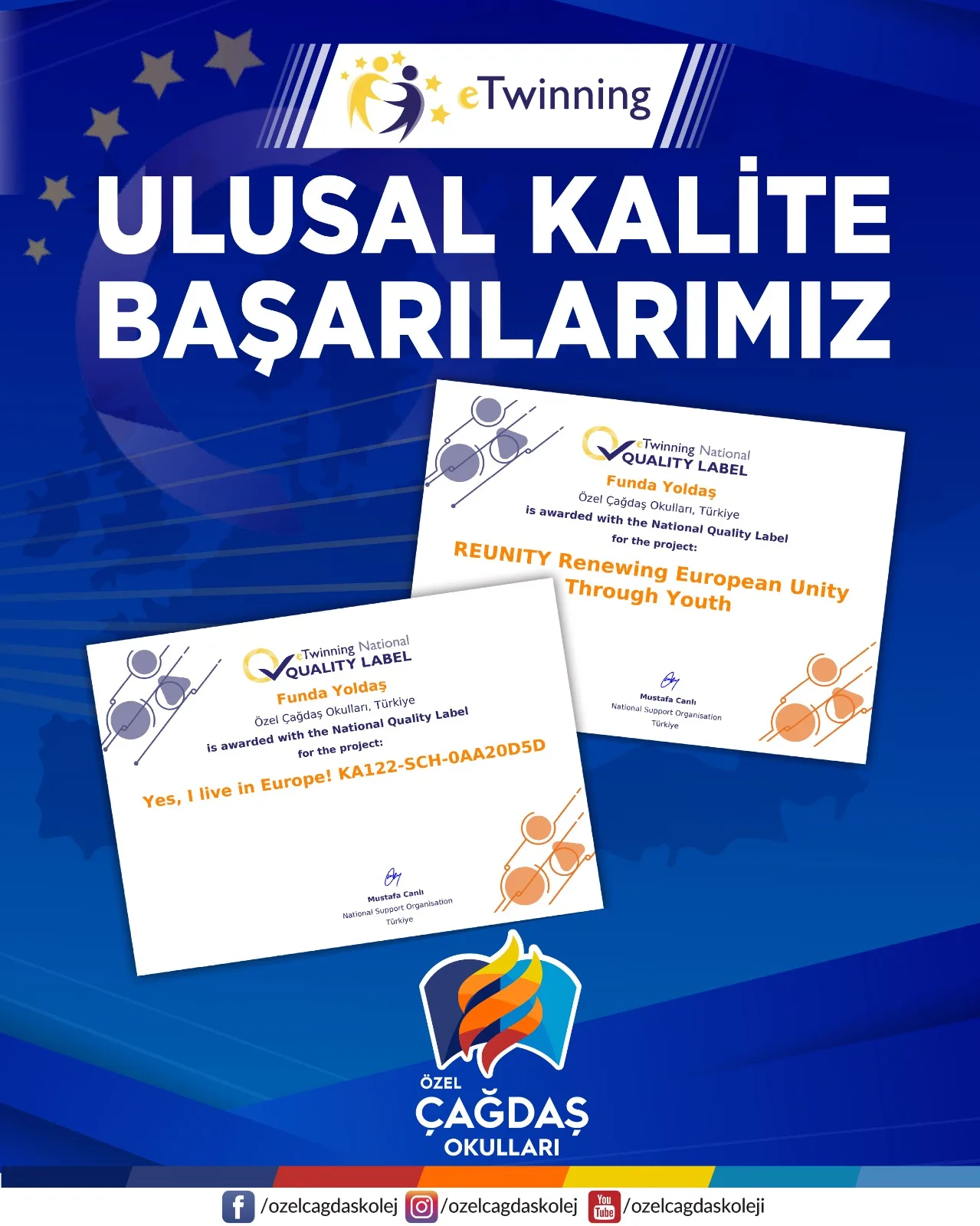 ÖZEL ÇAĞDAŞ FEN LİSESİ’NDEN ÇİFTE KALİTE ETİKETİ BAŞARISI