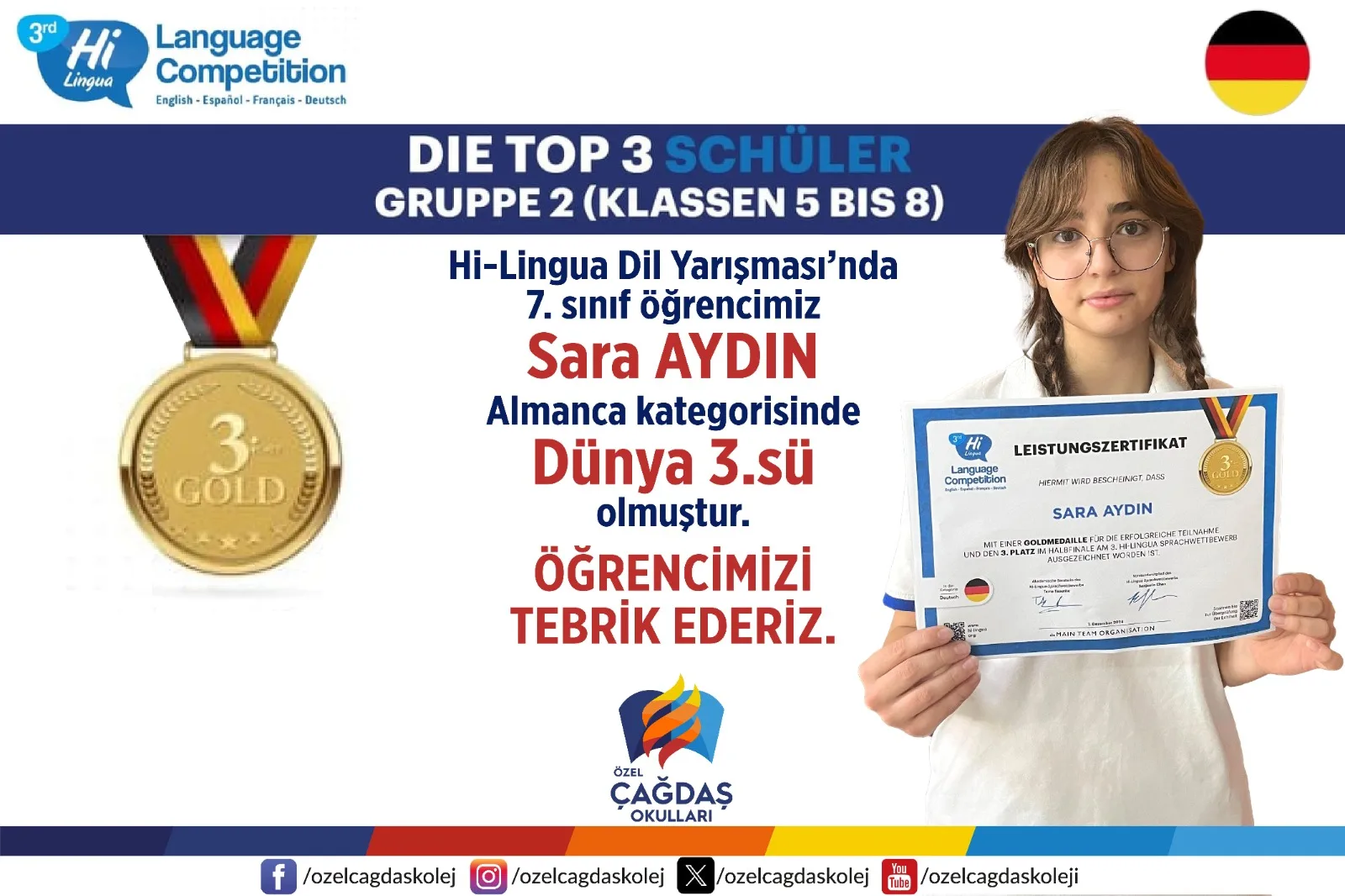 HI-LINGUA DİL YARIŞMALARI SERTİFİKA TÖRENİ YAPILDI