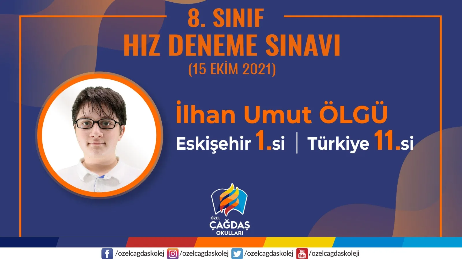ÖĞRENCİMİZ ESKİŞEHİR 1.Sİ, TÜRKİYE 11.Sİ OLDU