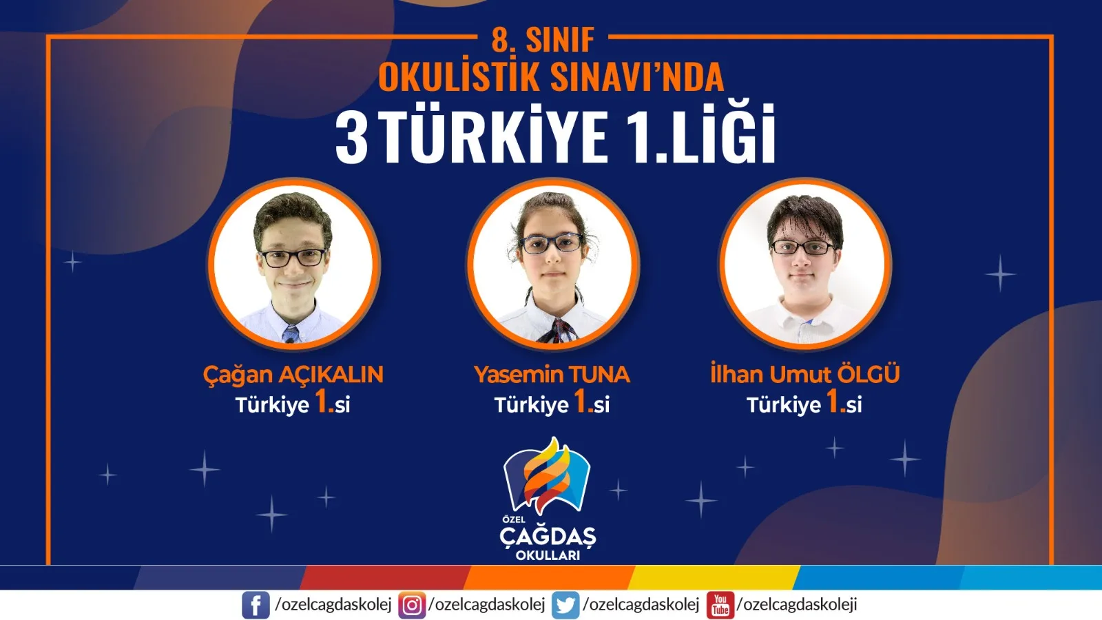 8. SINIF OKULİSTİK SINAVINDA 3 TÜRKİYE 1.LİĞİ