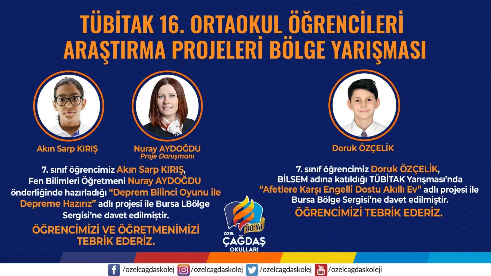 TÜBİTAK PROJELERİMİZ BURSA BÖLGE SERGİSİNE DAVET EDİLDİ