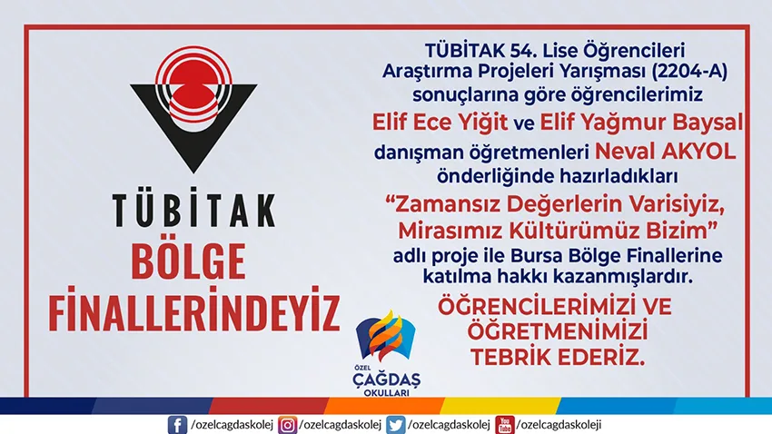 TÜBİTAK BÖLGE FİNALLERİNDEYİZ